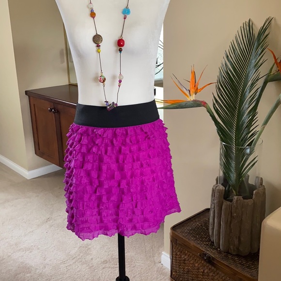 Free People Magenta Ruffle Mini - Picture 1 of 8